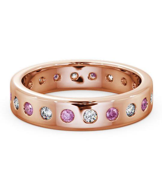 Pink Sapphire and Diamond 0.70ct Wedding Ring 18K Rose Gold FE18GEM_RG_PS_THUMB1