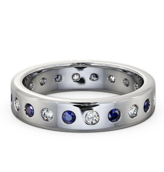 Blue Sapphire and Diamond 0.70ct Wedding Ring 18K White Gold FE18GEM_WG_BS_THUMB1
