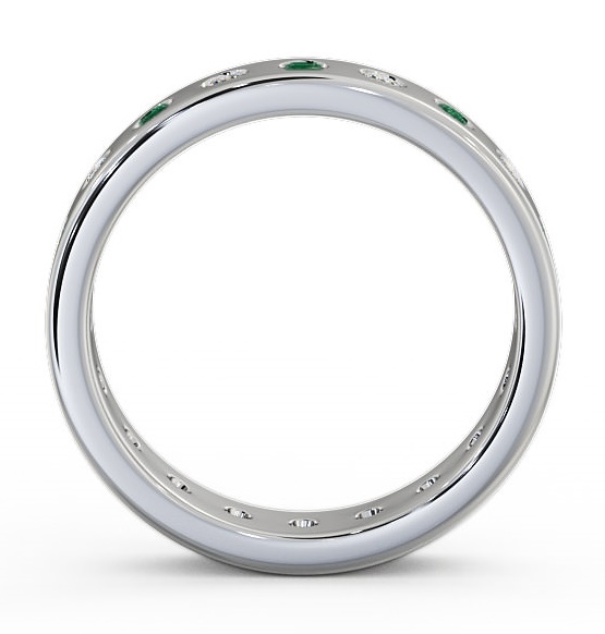 Emerald and Diamond 0.60ct Wedding Ring 18K White Gold FE18GEM_WG_EM_THUMB1 
