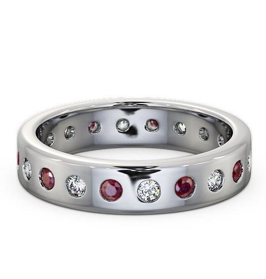 Ruby and Diamond 0.70ct Wedding Ring 18K White Gold FE18GEM_WG_RU_THUMB2 