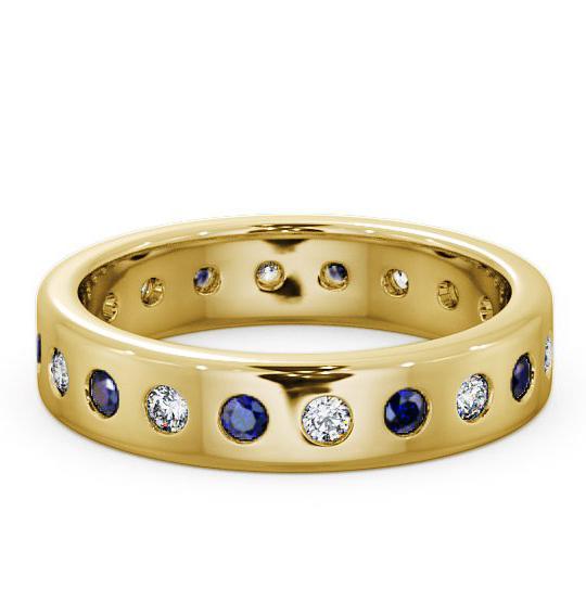 Blue Sapphire and Diamond 0.70ct Wedding Ring 9K Yellow Gold FE18GEM_YG_BS_THUMB1