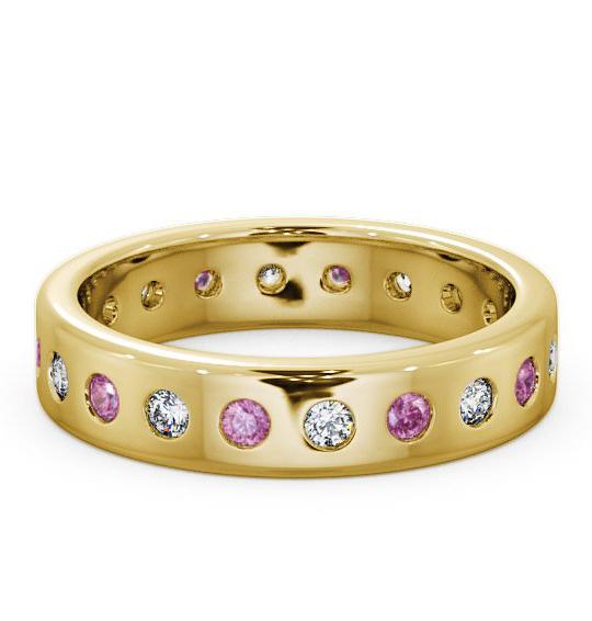 Pink Sapphire and Diamond 0.70ct Wedding Ring 9K Yellow Gold FE18GEM_YG_PS_THUMB1