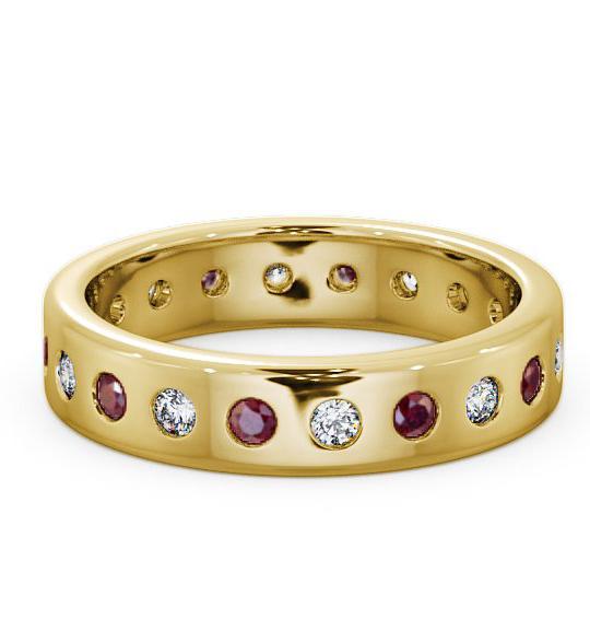 Ruby and Diamond 0.70ct Wedding Ring 9K Yellow Gold FE18GEM_YG_RU_THUMB1