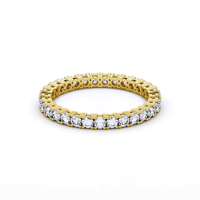 Full Eternity Round Diamond Ring 18K Yellow Gold - Allura FE1_YG_HAND
