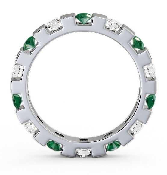 Full Eternity Emerald and Diamond 0.91ct Ring 18K White Gold FE20GEM_WG_EM_THUMB1 