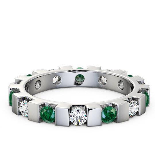 Full Eternity Emerald and Diamond 0.91ct Ring 18K White Gold FE20GEM_WG_EM_THUMB2 