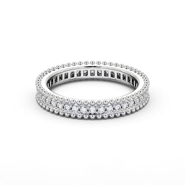 Full Eternity Round Diamond Ring 18K White Gold - Estelle FE22_WG_HAND