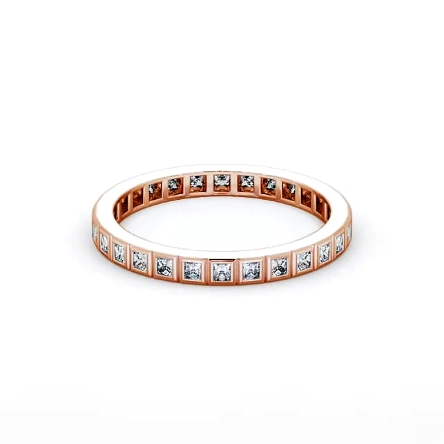 Full Eternity Princess Diamond Ring 18K Rose Gold - Hadley FE2_RG_HAND