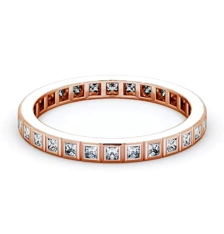 Full Eternity Princess Diamond Unique Bezel Style Ring 9K Rose Gold FE2_RG_THUMB1