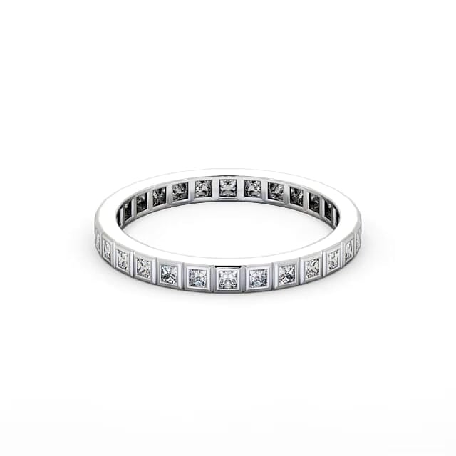 Full Eternity Princess Diamond Ring 18K White Gold - Hadley FE2_WG_HAND