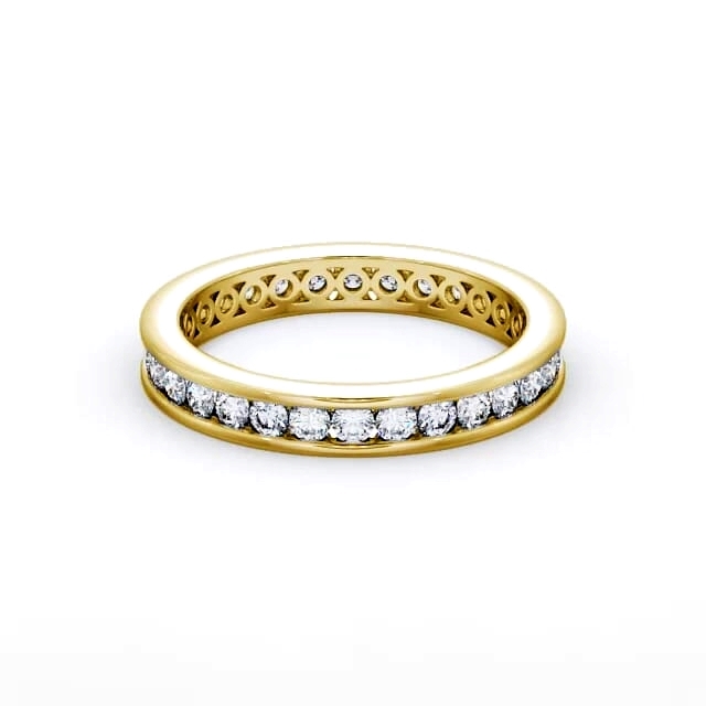 Full Eternity Round Diamond Ring 18K Yellow Gold - Malia FE31_YG_HAND