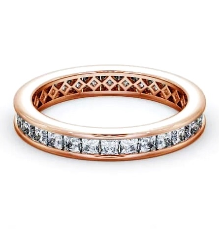 Full Eternity Princess Diamond Channel Set Ring 9K Rose Gold FE32_RG_THUMB2 