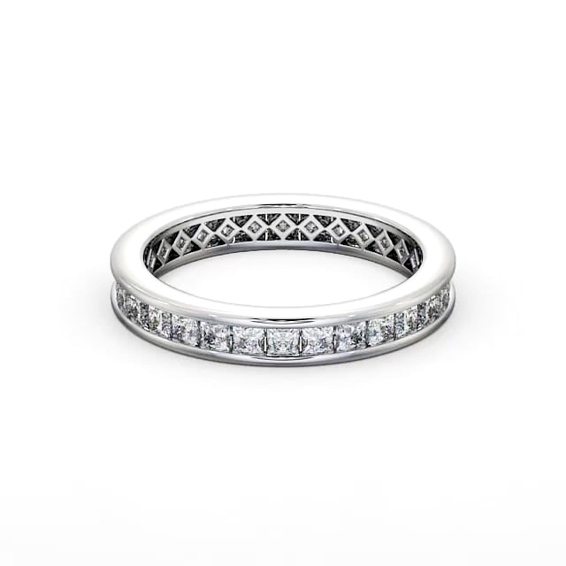 Full Eternity Princess Diamond Ring 18K White Gold - Dorcas FE32_WG_HAND