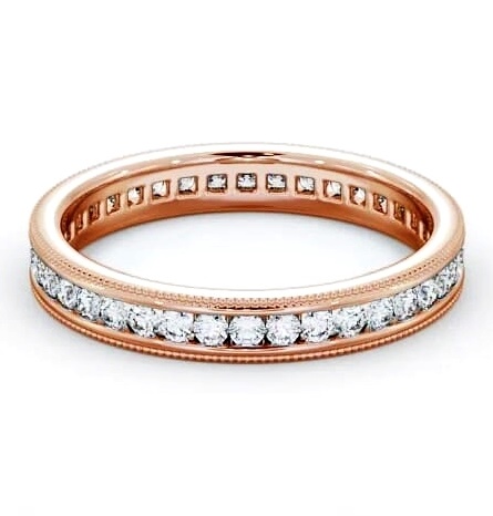 Full Eternity Round Diamond Vintage Style Ring 9K Rose Gold FE39_RG_THUMB1