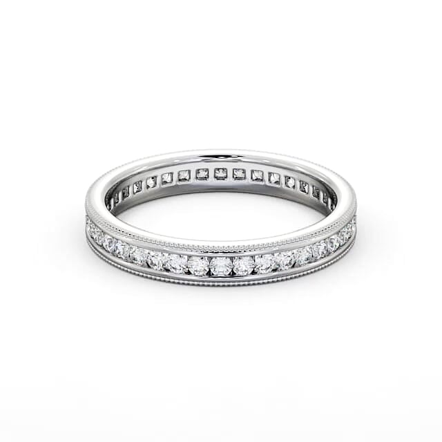 Full Eternity Round Diamond Ring 18K White Gold - Layan FE39_WG_HAND