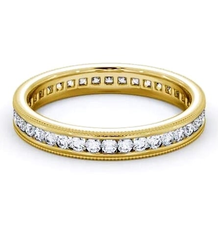 Full Eternity Round Diamond Vintage Style Ring 18K Yellow Gold FE39_YG_THUMB2 