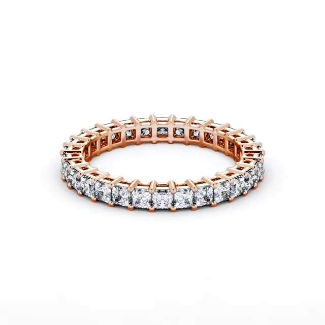 Full Eternity Princess Diamond Ring 18K Rose Gold - Paxton FE3_RG_HAND