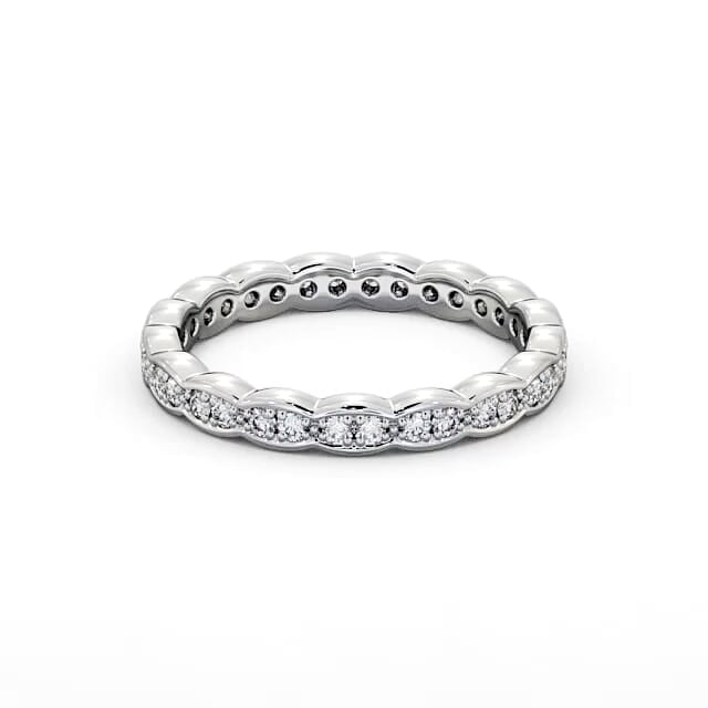 Full Eternity Round Diamond Ring 18K White Gold - Munira FE40_WG_HAND