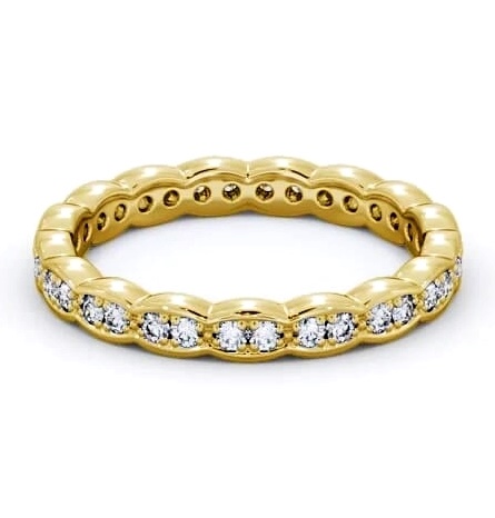 Full Eternity Round Diamond Rippled Edge Ring 9K Yellow Gold FE40_YG_THUMB1