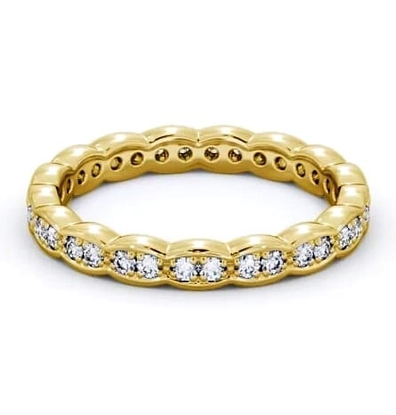 Full Eternity Round Diamond Rippled Edge Ring 9K Yellow Gold FE40_YG_THUMB2 