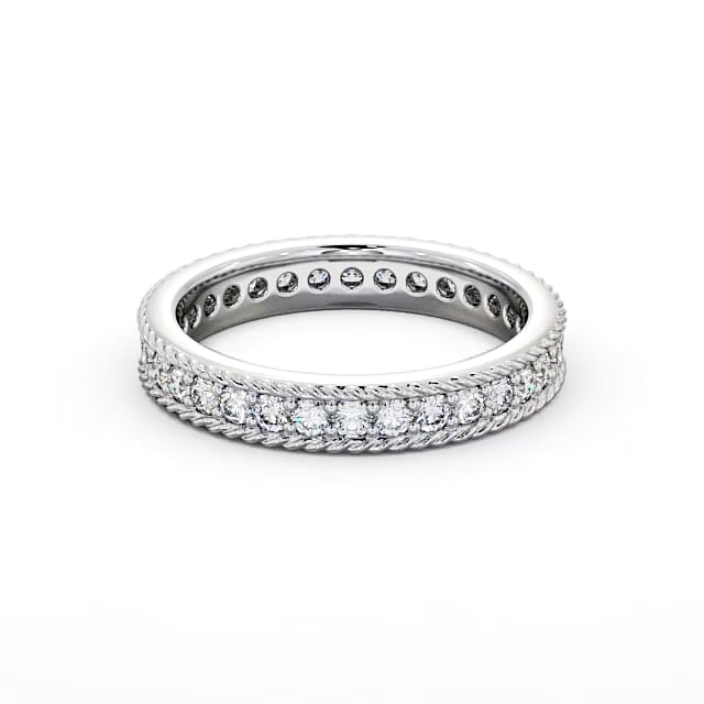 Full Eternity Round Diamond Ring 18K White Gold - Ashlin FE41_WG_HAND