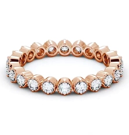 Full Eternity Round Diamond Bezel Style Ring 9K Rose Gold FE43_RG_THUMB1