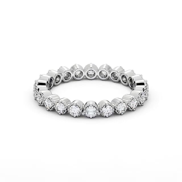 Full Eternity Round Diamond Ring 18K White Gold - Aubri FE43_WG_HAND