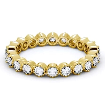 Full Eternity Round Diamond Bezel Style Ring 9K Yellow Gold FE43_YG_THUMB1