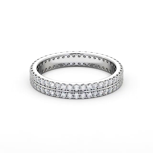 Full Eternity Round Diamond Ring 18K White Gold - Zulema FE45_WG_HAND