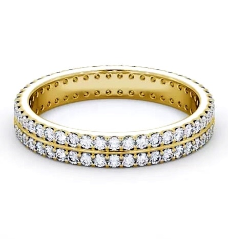 Full Eternity Round Diamond Double Row Ring 18K Yellow Gold FE45_YG_THUMB1