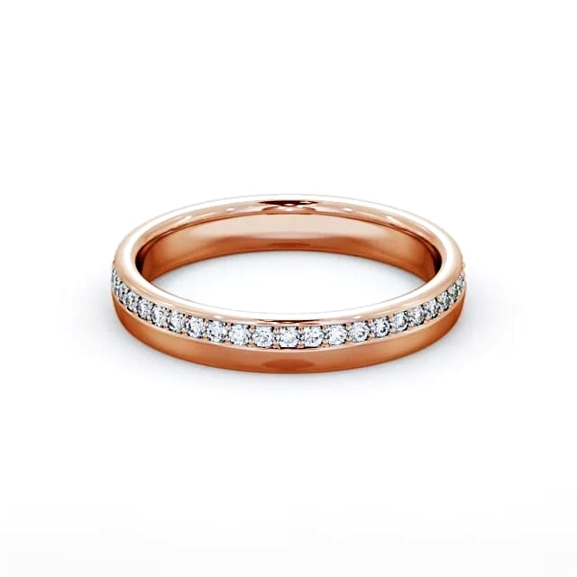 Full Eternity Round Diamond Wedding Ring 18K Rose Gold - Marcelina FE46_RG_HAND