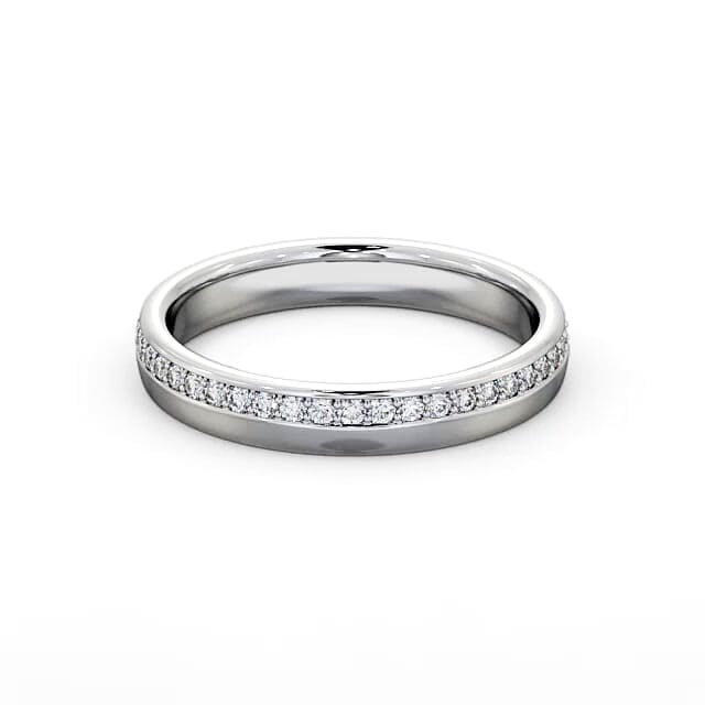 Full Eternity Round Diamond Wedding Ring Palladium - Marcelina FE46_WG_HAND