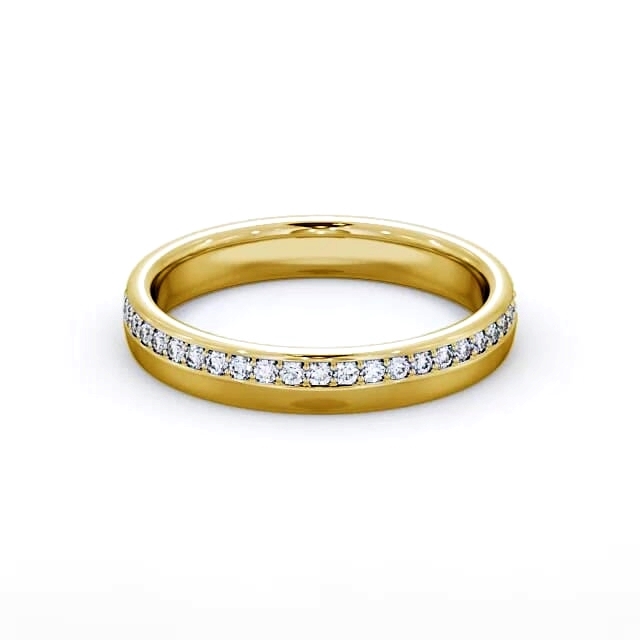 Full Eternity Round Diamond Wedding Ring 9K Yellow Gold - Marcelina FE46_YG_HAND