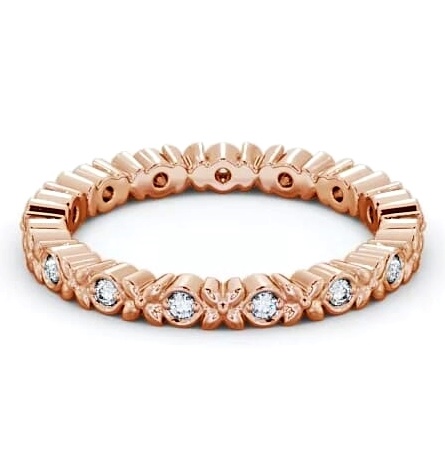 Full Eternity Round Diamond Patterned Wedding Ring 9K Rose Gold FE47_RG_THUMB1