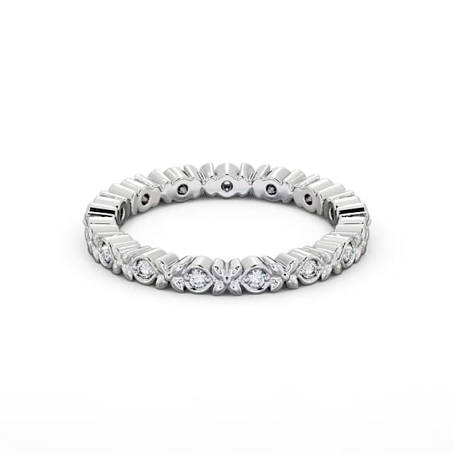 Full Eternity Round Diamond Wedding Ring 18K White Gold - Louella FE47_WG_HAND