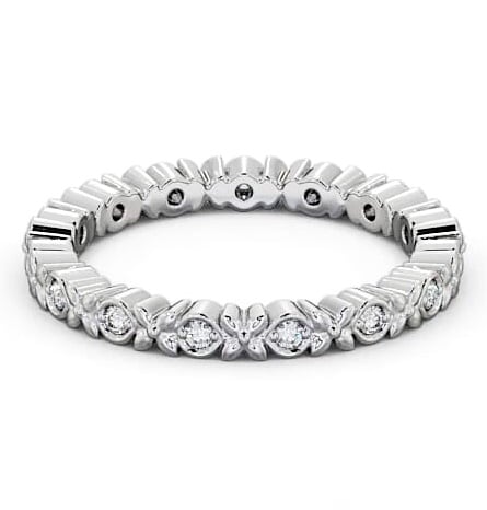 Full Eternity Round Diamond Patterned Wedding Ring 18K White Gold FE47_WG_THUMB2 