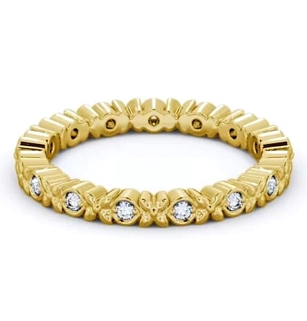 Full Eternity Round Diamond Patterned Wedding Ring 18K Yellow Gold FE47_YG_THUMB1