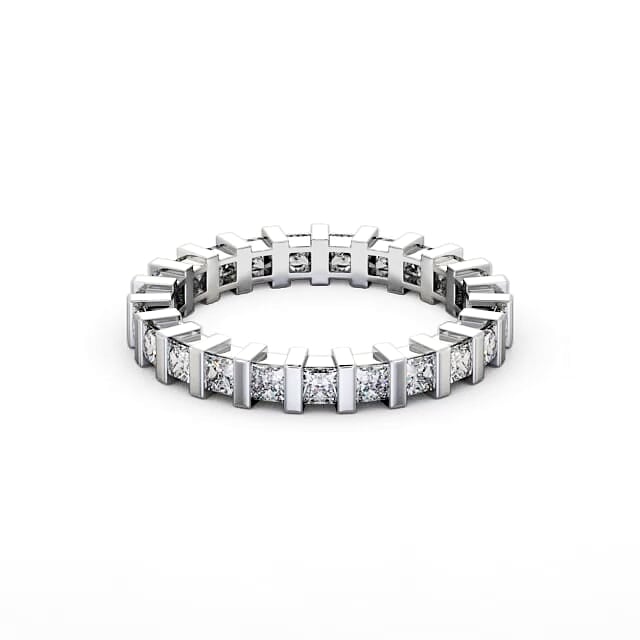 Full Eternity Princess Diamond Ring 18K White Gold - Auria FE4_WG_HAND