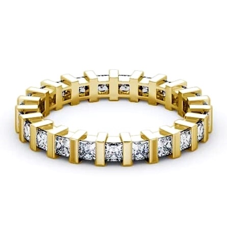 Full Eternity Princess Diamond Tension Set Ring 18K Yellow Gold FE4_YG_THUMB1