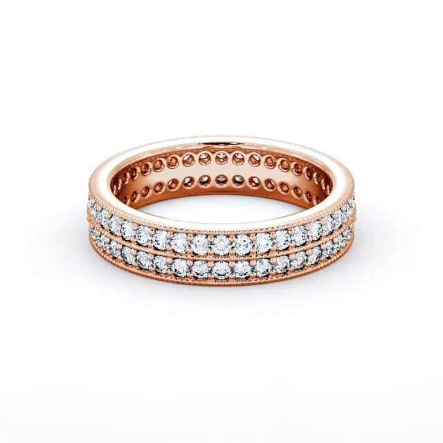 Full Eternity Round Diamond Ring 18K Rose Gold - Kayra FE50_RG_HAND
