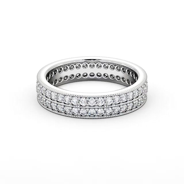 Full Eternity Round Diamond Ring 18K White Gold - Kayra FE50_WG_HAND