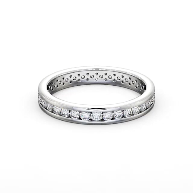 Full Eternity Round Diamond Ring 18K White Gold - Tania FE51_WG_HAND
