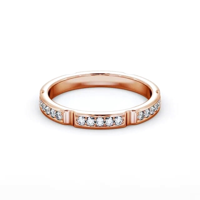 Full Eternity Round Diamond Ring 18K Rose Gold - Veronika FE53_RG_HAND