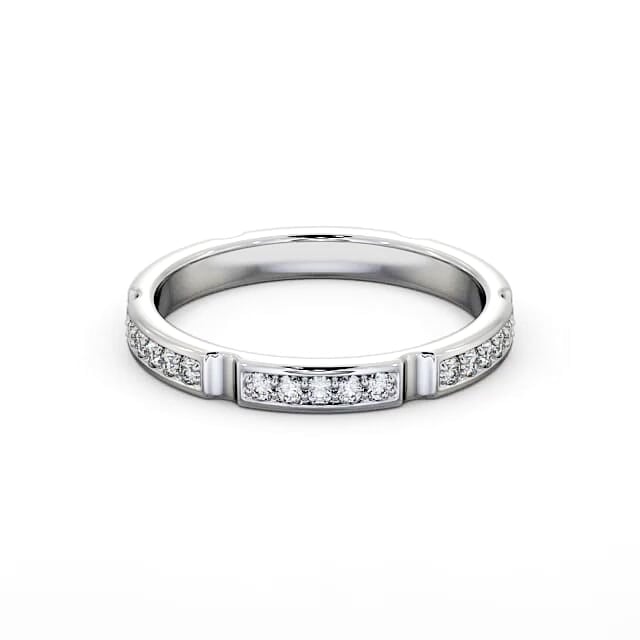 Full Eternity Round Diamond Ring 18K White Gold - Veronika FE53_WG_HAND