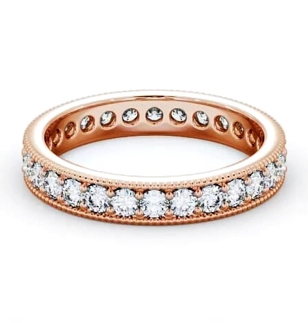 Full Eternity Round Diamond Vintage Style Ring 18K Rose Gold FE54_RG_THUMB1