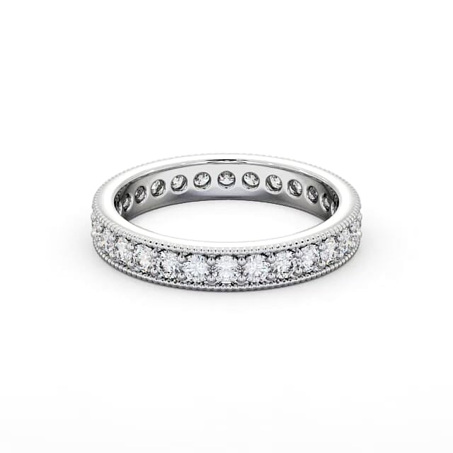 Full Eternity Round Diamond Ring 18K White Gold - Draya FE54_WG_HAND