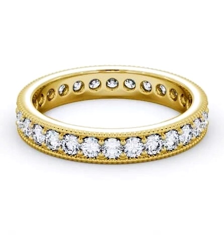 Full Eternity Round Diamond Vintage Style Ring 9K Yellow Gold FE54_YG_THUMB1