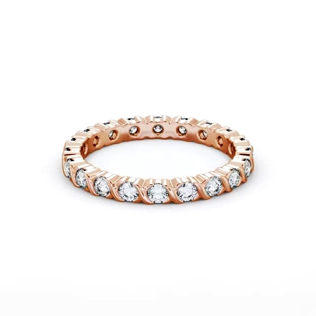 Full Eternity Round Diamond Ring 18K Rose Gold - Maranda FE55_RG_HAND