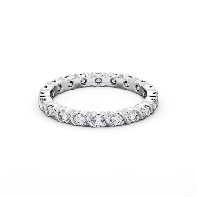 Full Eternity Round Diamond Ring 18K White Gold - Maranda FE55_WG_HAND