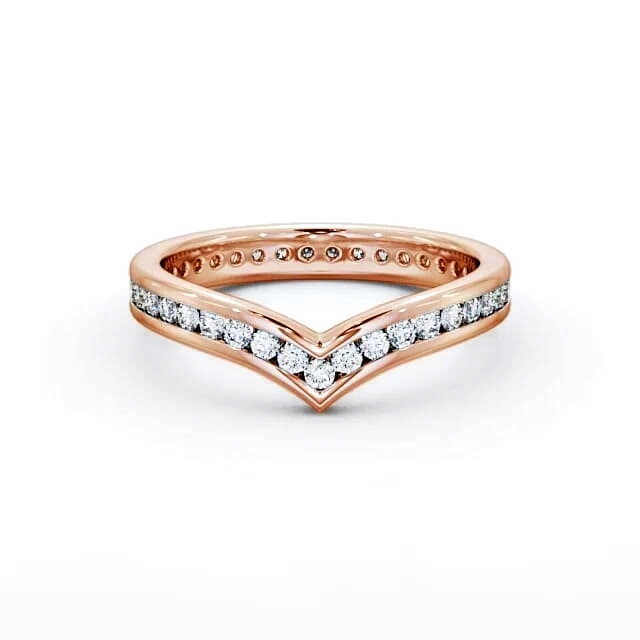 Full Eternity 0.60ct Round Diamond Ring 18K Rose Gold - Rayla FE56_RG_HAND